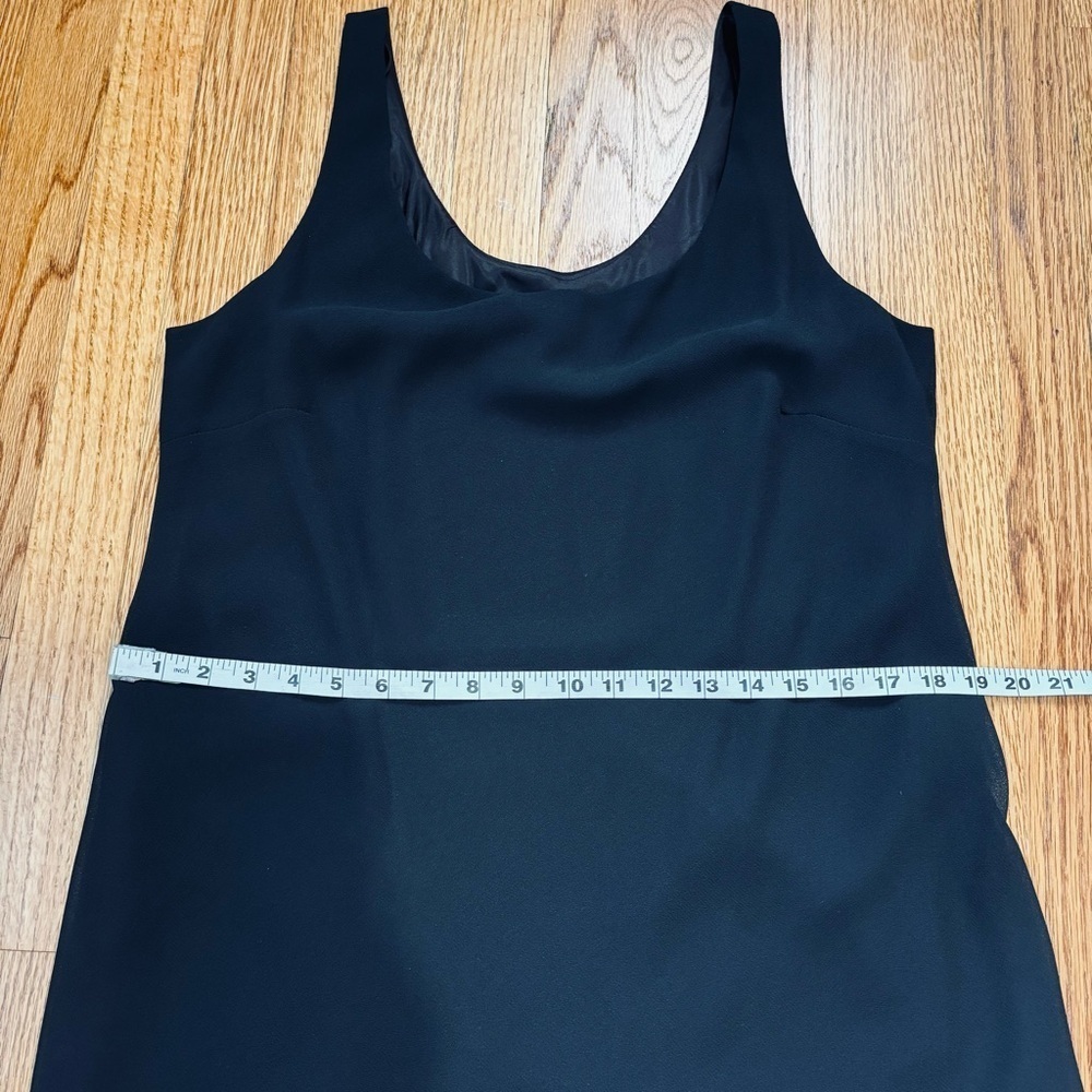 Vintage USA 90s Y2K Jessica Simpson Black Sleeveless Layered Ruffle Hem Dress - Picture 10 of 16